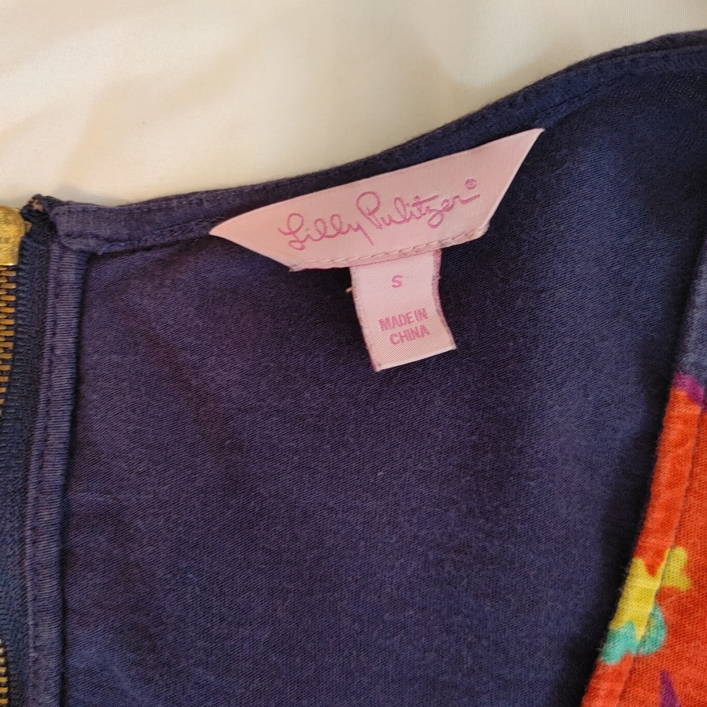 Lilly Pulitzer 2012 Print Tank with Zip Back, Navy S - Picture 8 of 10